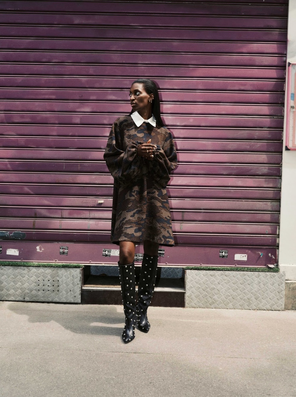 Doyles-AW25-Essentiel-Camo-Dress